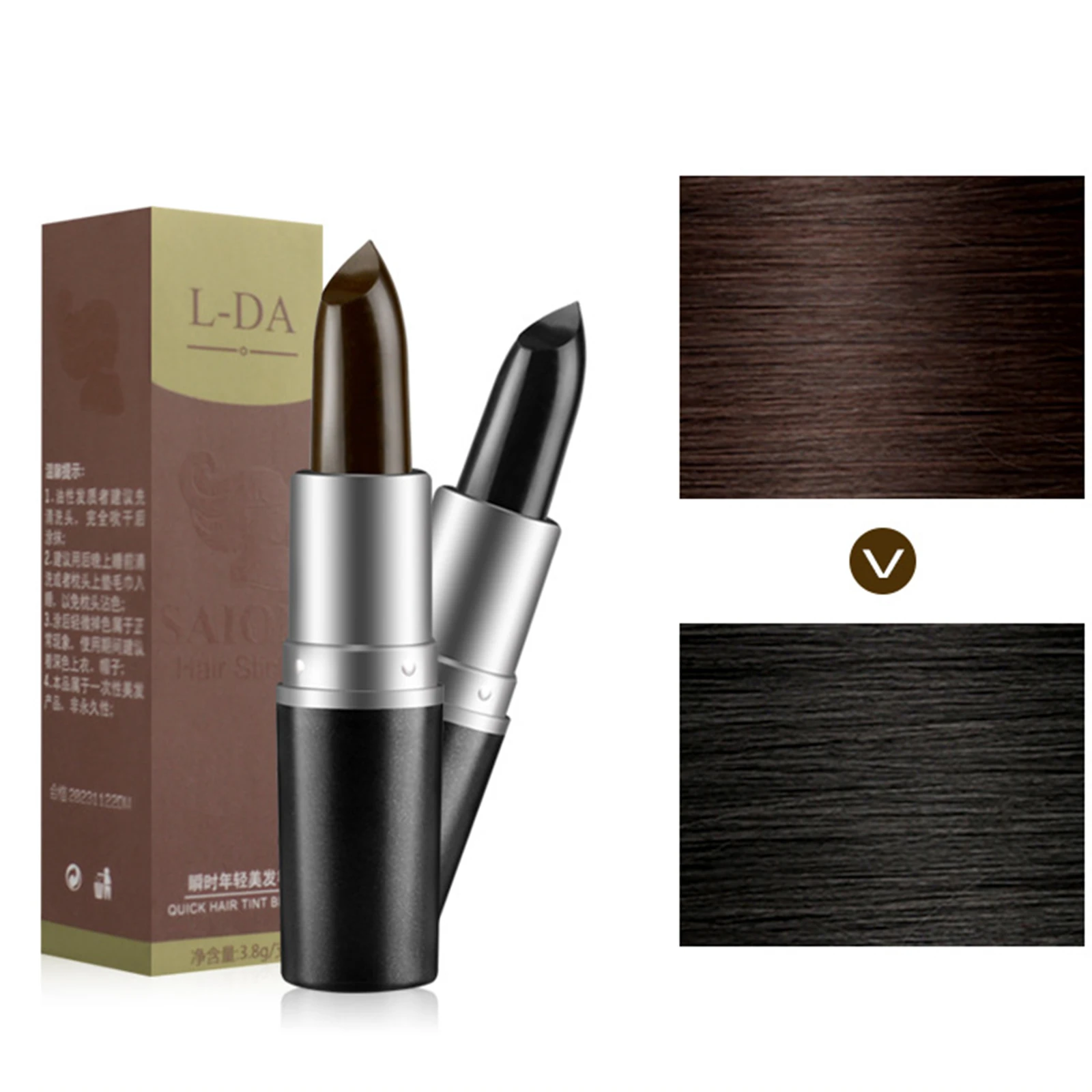 Lápiz labial desechable, tinte para el cabello, corrector de raíces, tinte para el cabello en barra, cobertura temporal con tinte para el cabello blanco, tiza para el cabello de peluquería