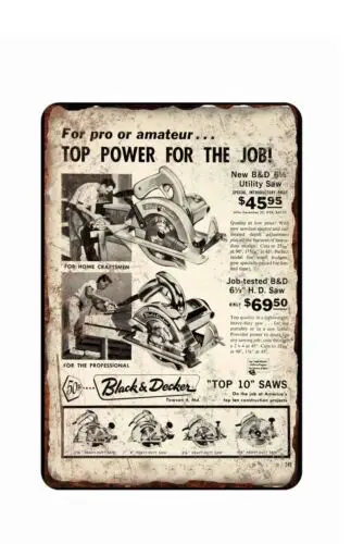 Skill Power Saws All Metal Tin Sign  8x12 Disrtressed Art Image