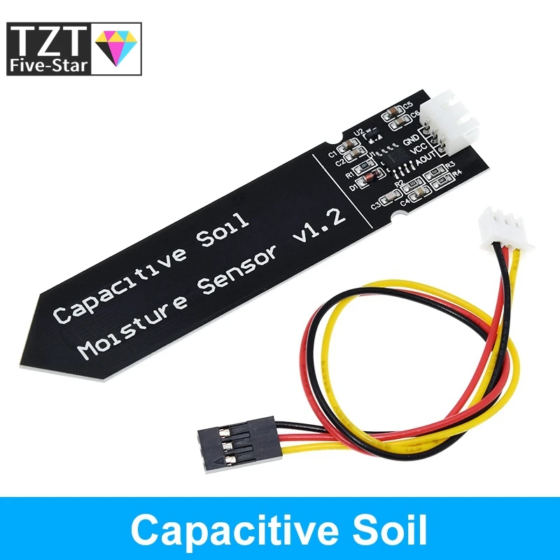 TZT Capacitive Soil Moisture Sensor Module / Soil Humidity Digital Display Relay Control Module Automatic Watering For Arduino