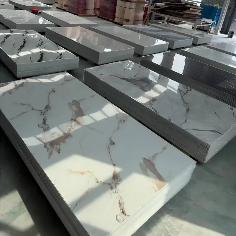 

New Stock Arrival Uv Marble Wall Covering Plastic Wooden Board Sheet Stone Pvc Waterproof Bathroom Shower Waterproof Wall 7.1