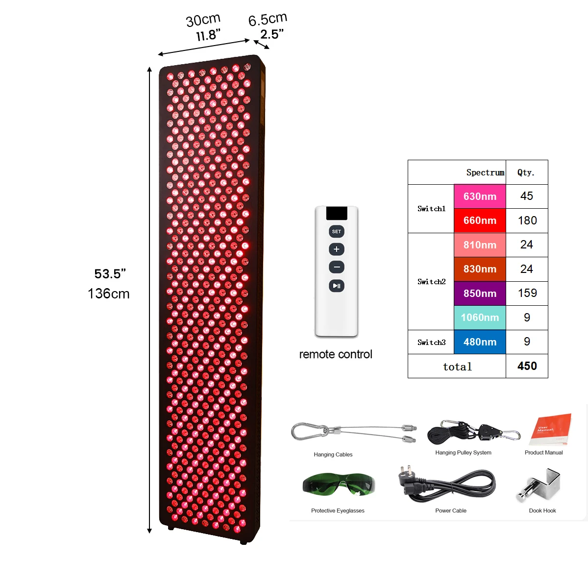 Led Red Light Therapy Full Body Professional Support Customized Wavelength Near Infrared Red Light Therapy Panel