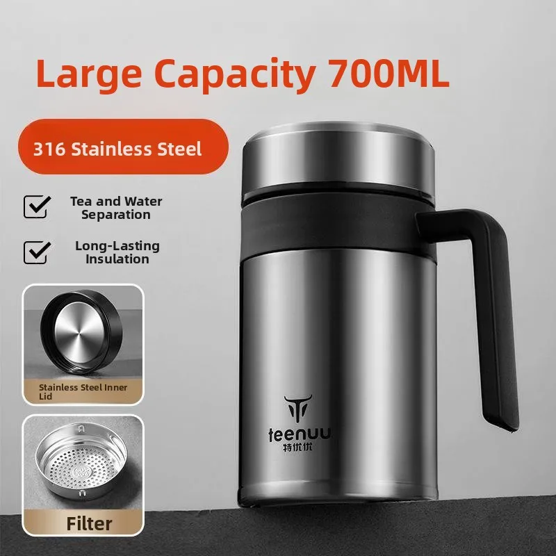 

Portable Large Capaci Stainl Steel 36 Men's Insulated Mug with Handle for Office Tea Brewing Busin Cup