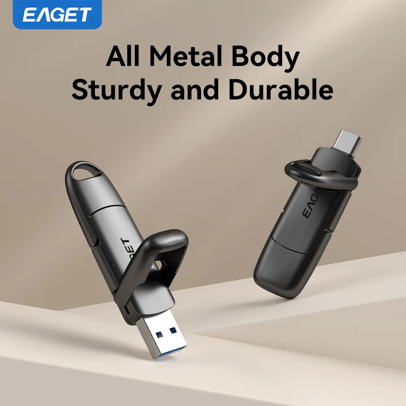 EAGET SU50 USB3.2 & Type-C Clé USB à semi-conducteurs double port 512 Go 1 To 2 To 560 Mo/s Lecture Clé USB portable haute vitesse