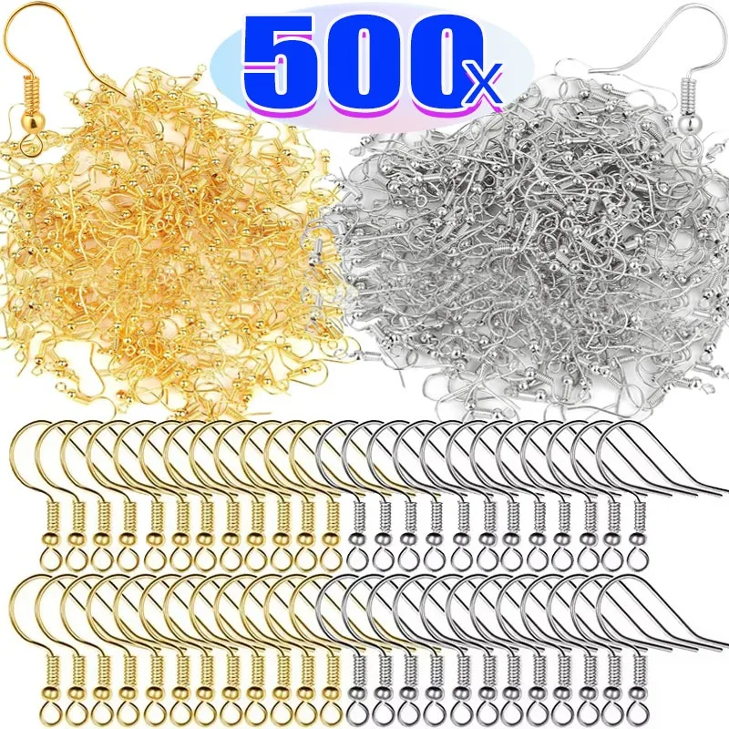 100/500pcs DIY Earring Findings Earrings Clasps Hooks Stainless Steel Hypoallergenic Earring Making Accessories Hook Earwire