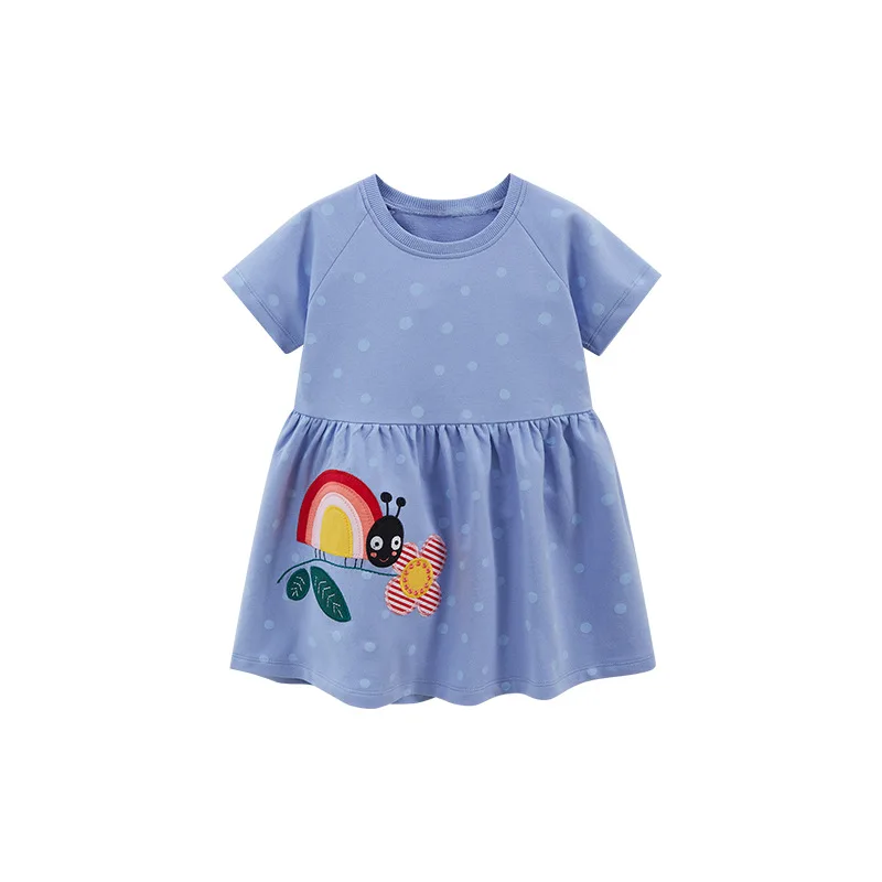 

Princess Wind Dress Summer New Home Wear Girls' Dress Short Sleeve Pure Cotton Children's Dress