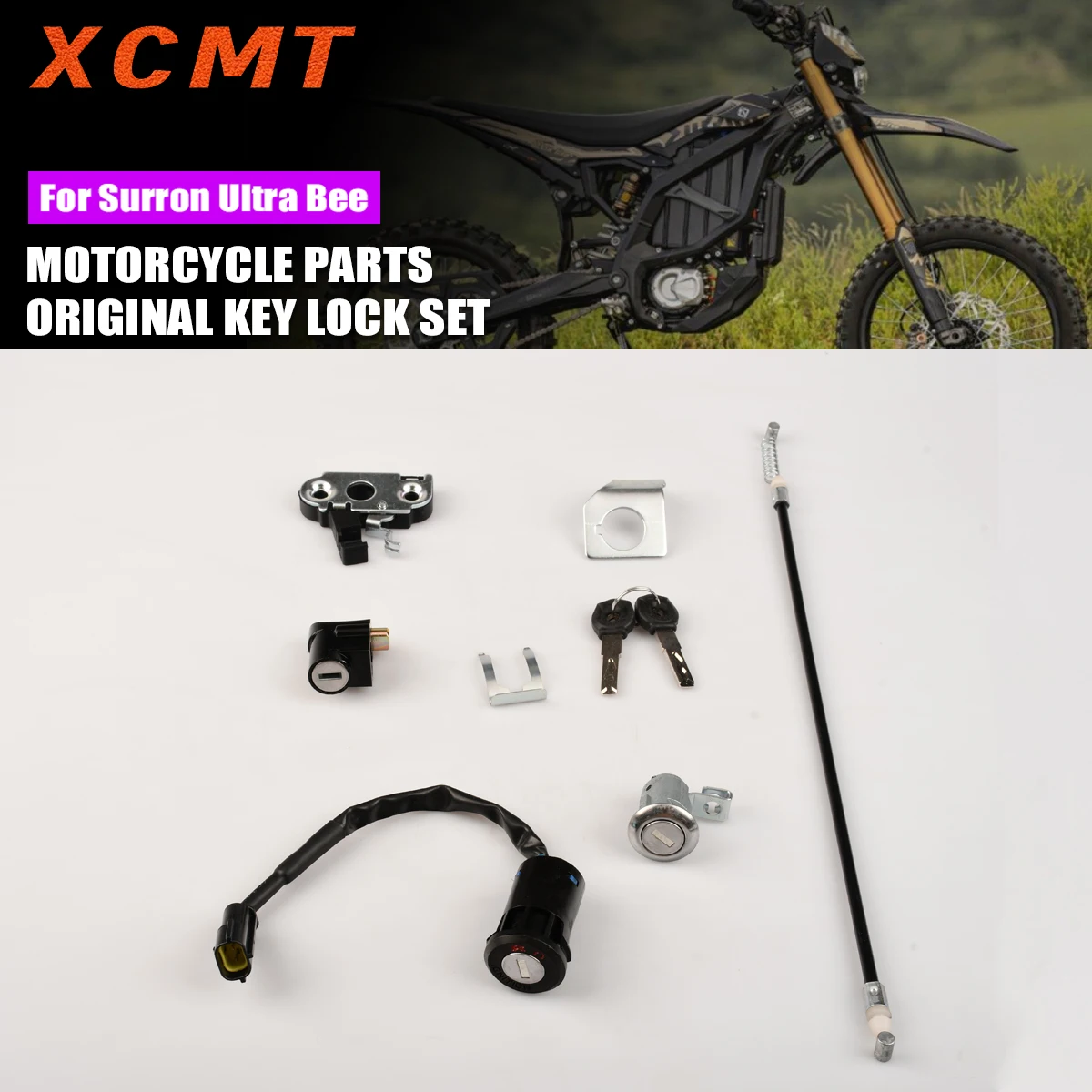 AliExpress XCMT Motorcycle Accessories For Surrn Ultra Bee Lock Kits OEM Key Switch Sets Original Whole Ebike Lock Full Bike Three Sets Locks