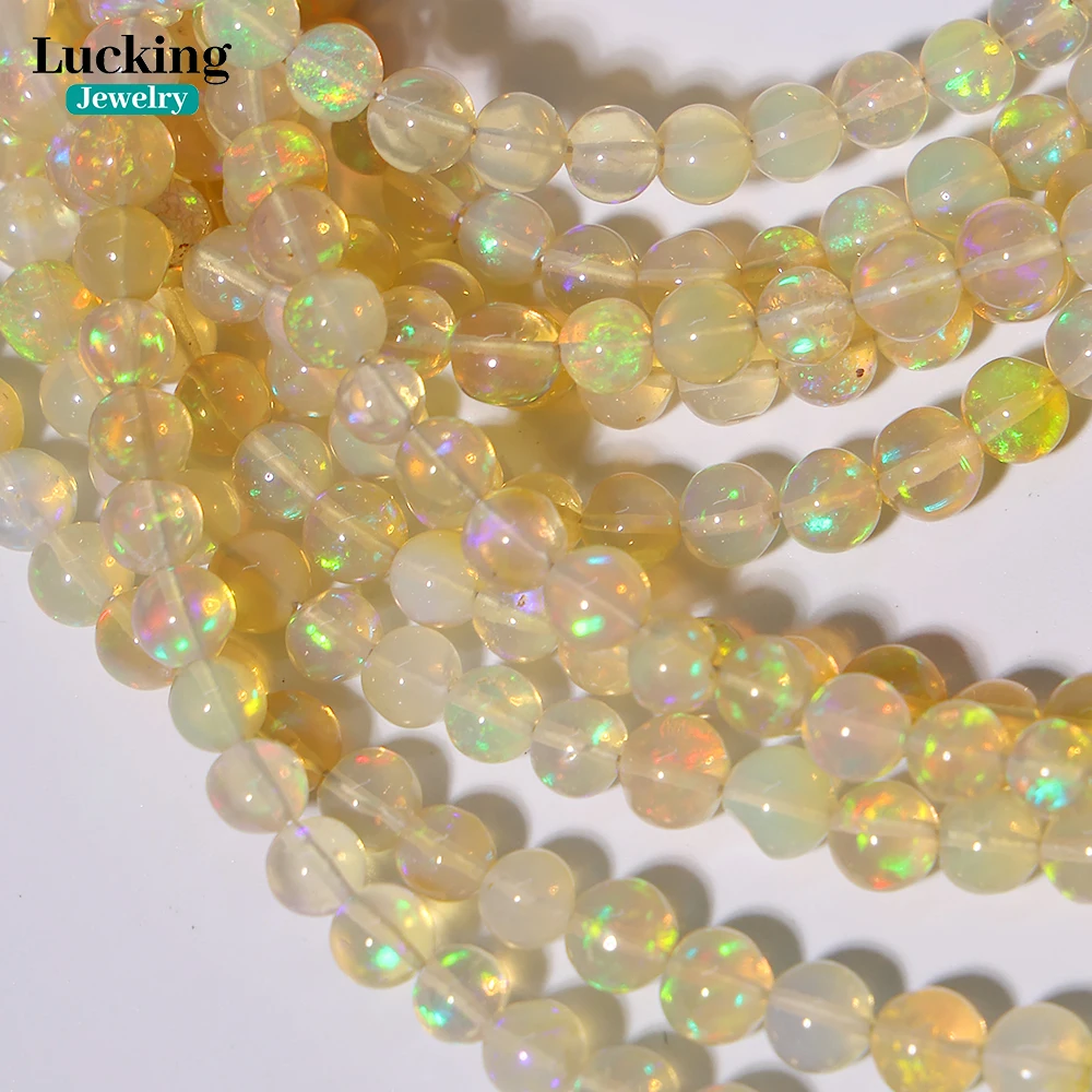 

Бусины из натурального эфиопии с желтым опалом 3A 3-6,5 мм - переливающийся драгоценный камень для изготовления ювелирных изделий, хрустальных поделок, декоров в стиле бохо
