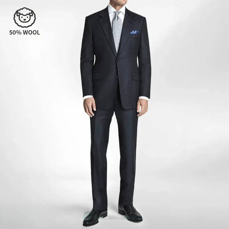 Men's Premium Suit -Business Suit, Professional Formal Wear, Ideal for Work and Weddings,50% Wool,Customizable Fit with 20 Sizes