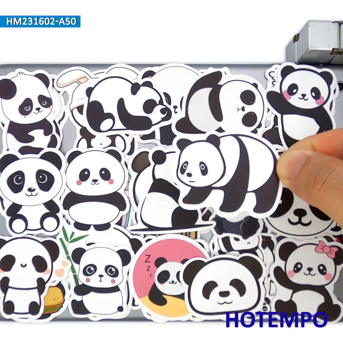 20/30/50PCS Cute Panda Stickers Kawaii Cartoon Style Funny Animals Decals for Kids Scrapbook Guitar Phone Laptop Luggage Sticker