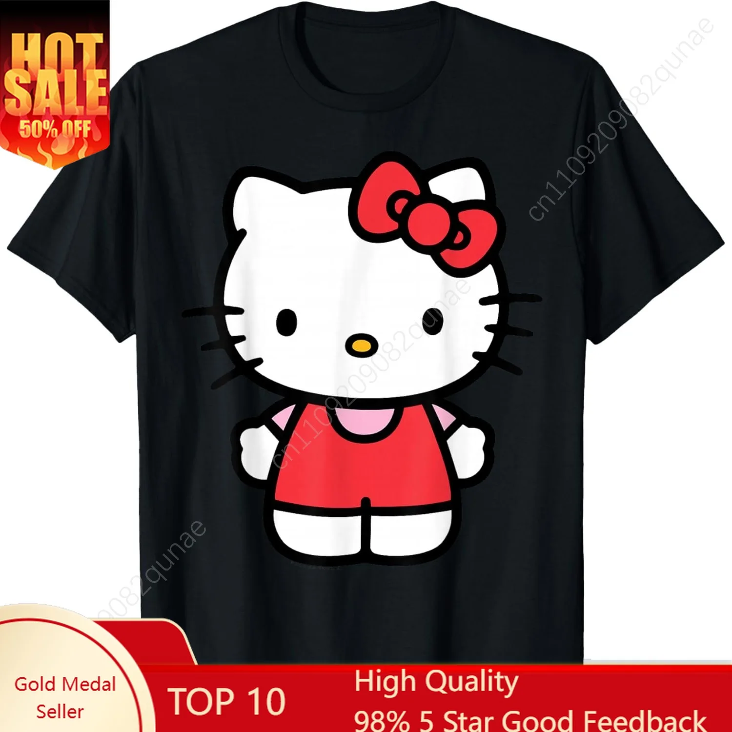 

Hello Kitty Front and Back Tee Shirt T-Shirt Women Tshirt Female Short Sleeved