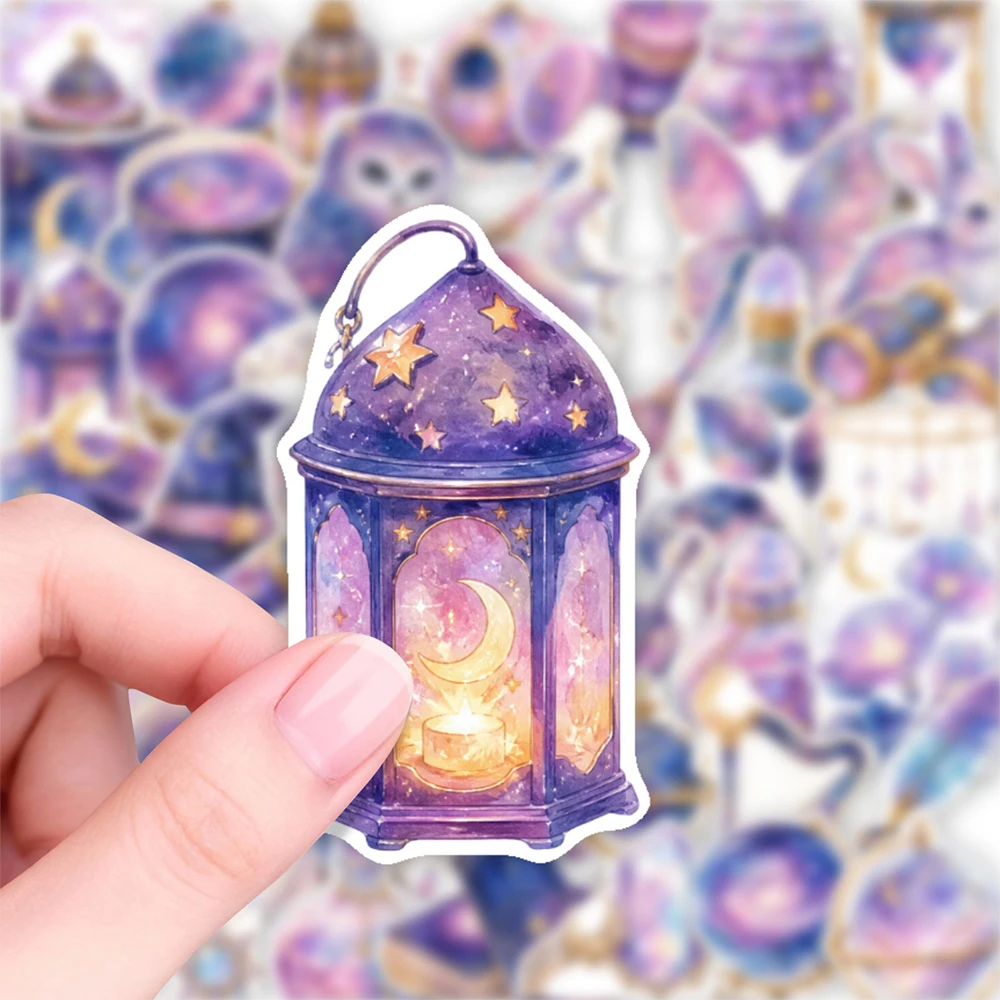 10/30/50pcs Purple Retro Magic Starry Sky Moon Graffiti Stickers Aesthetic DIY Suitcase Phone Helmet Cute Cartoon Sticker Decor