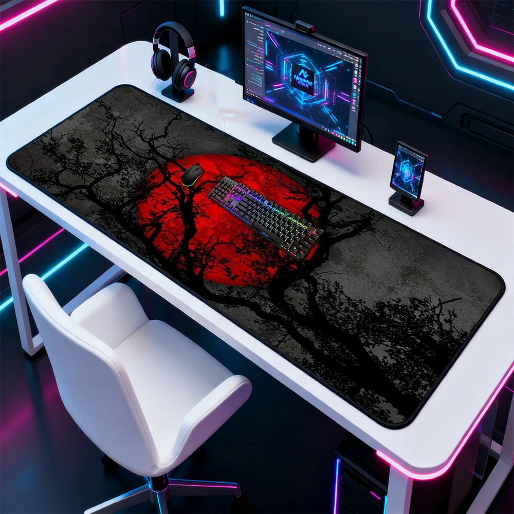 Blood Moon Mouse Pad XXL Dark Fantasy Gothic Horror Desk Mat 1200x600 Non Slip Printed Office Home Gift Full Size Available