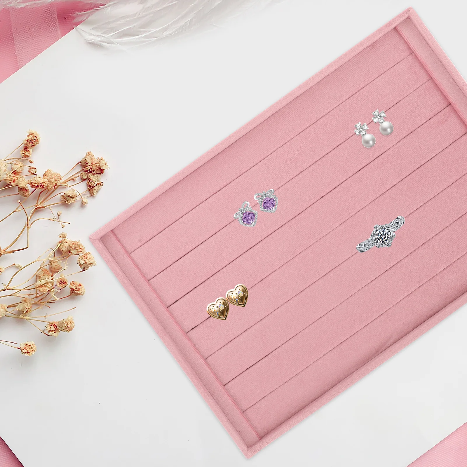 المواد الآمنة مجوهرات عرض صينية حلقة المنظم إدراج لبيع درج المجوهرات إدراج صواني قابلة للتكديس للنمو #6