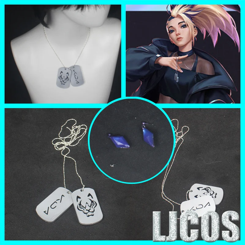 Collar de Cosplay KDA K/DA Akali, accesorios de Cosplay, joyería para mujer, regalos para fanáticos