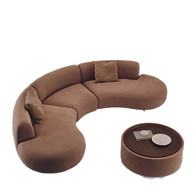 Curved sofa, Italian minimalism, creativity, living room Internet celebrity semi-circular special-shaped fabric sofa