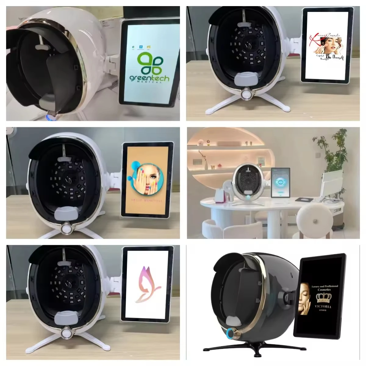 3D الجلد الماسح الضوئي العناية بالوجه محلل رصد آلة مرآة سحرية المحمولة اختبار الإنجليزية كاشف كاميرا الوجه اختبار التحليل