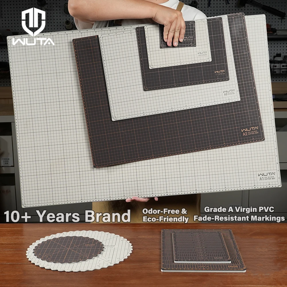 WUTA New Fabric Cutting Mat, Leather Cutting Board A1 A2 A3 A4 A5 Professional Self Healing Quality Double-Sided  Craft Tool Set