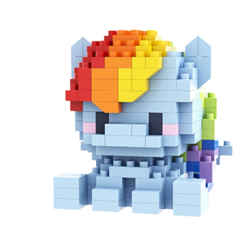 Niedliches Regenbogen-Pony Baustein-Spielzeug Geburtstagsgeschenk Kleine Ornamente – Detail 6