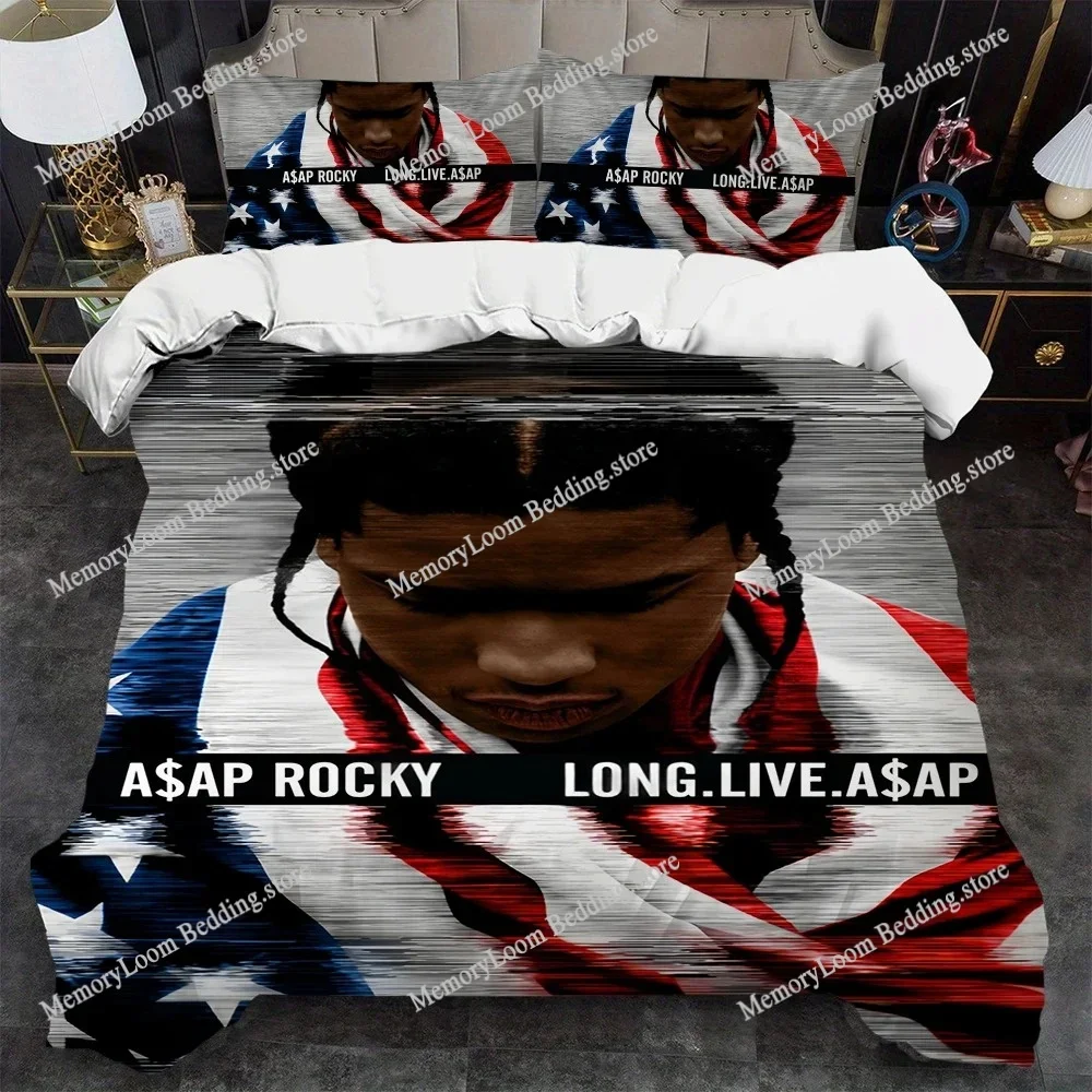 Rapper A-Asap-Rocky Music Duvet Cover Set Home Style Bedding Soft Laundry Cotton Bed Four Seasons Student Dormitory Home Textile