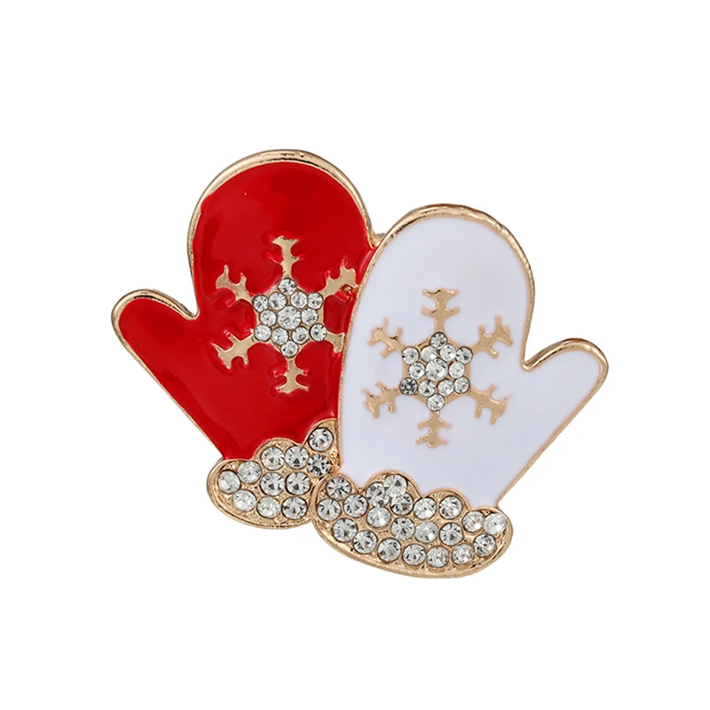 Classic Christmas Brooches Cute Santa Claus Hat Gloves Socks Boots Sleigh Enamel Pin Badge Brooch Christmas Party Gift