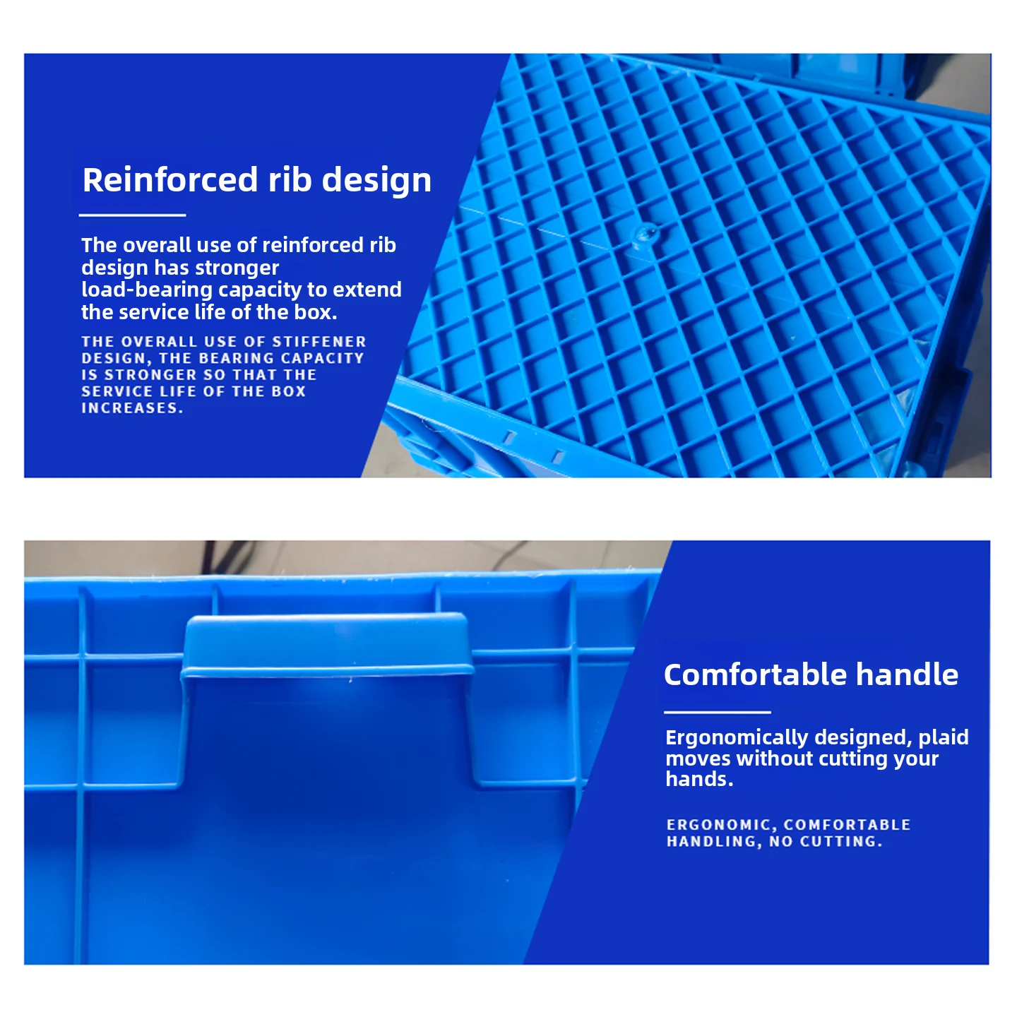 صندوق تخزين بلاستيكي كبير الحجم مع غطاء، صندوق بلاستيكي مستطيل سميك للتخزين المنزلي والسفر والاستخدام التجاري #2