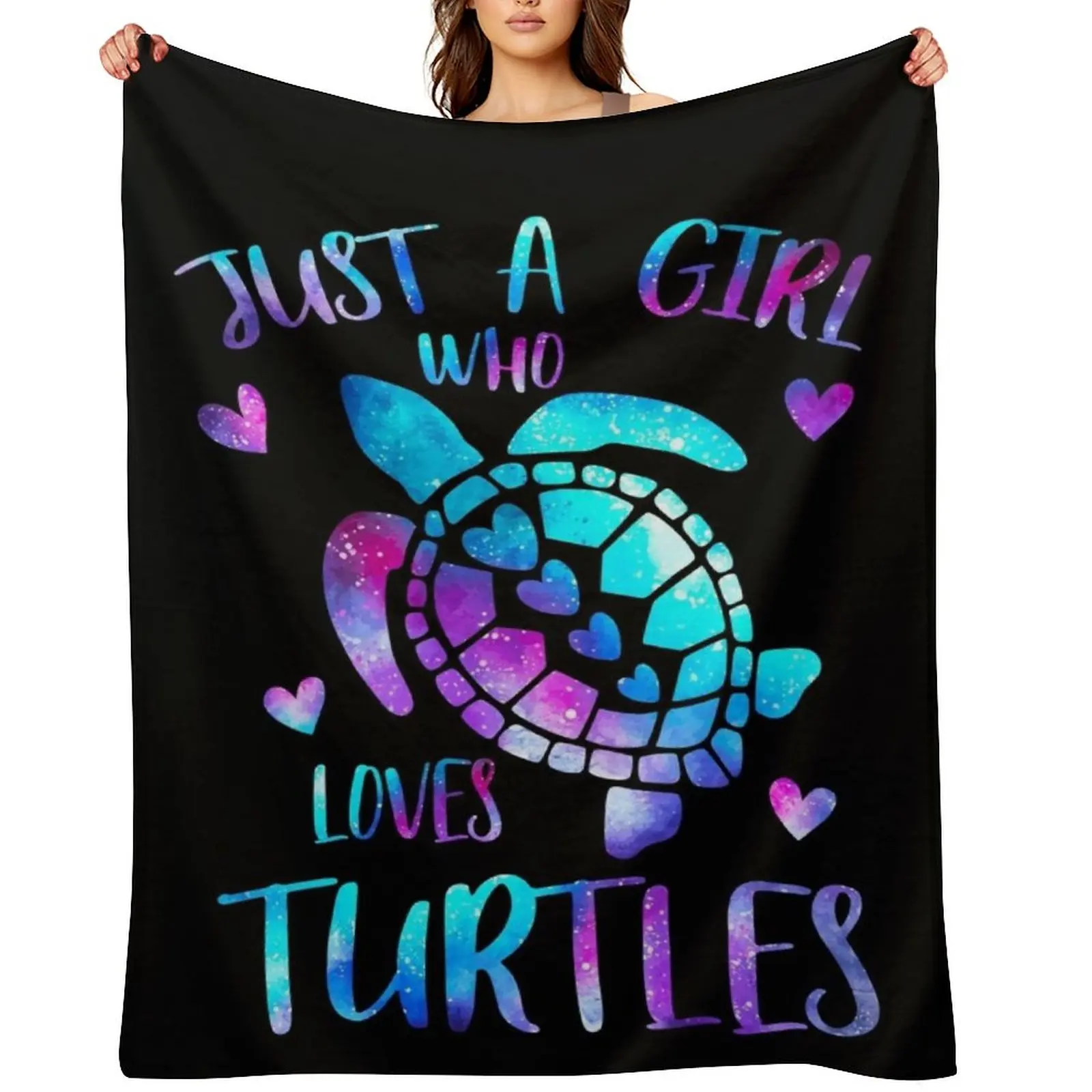 Just a girl who loves Turtles Galaxy Throw Blanket Thermal Retros Blankets Sofas Of Decoration Heavy Blankets
