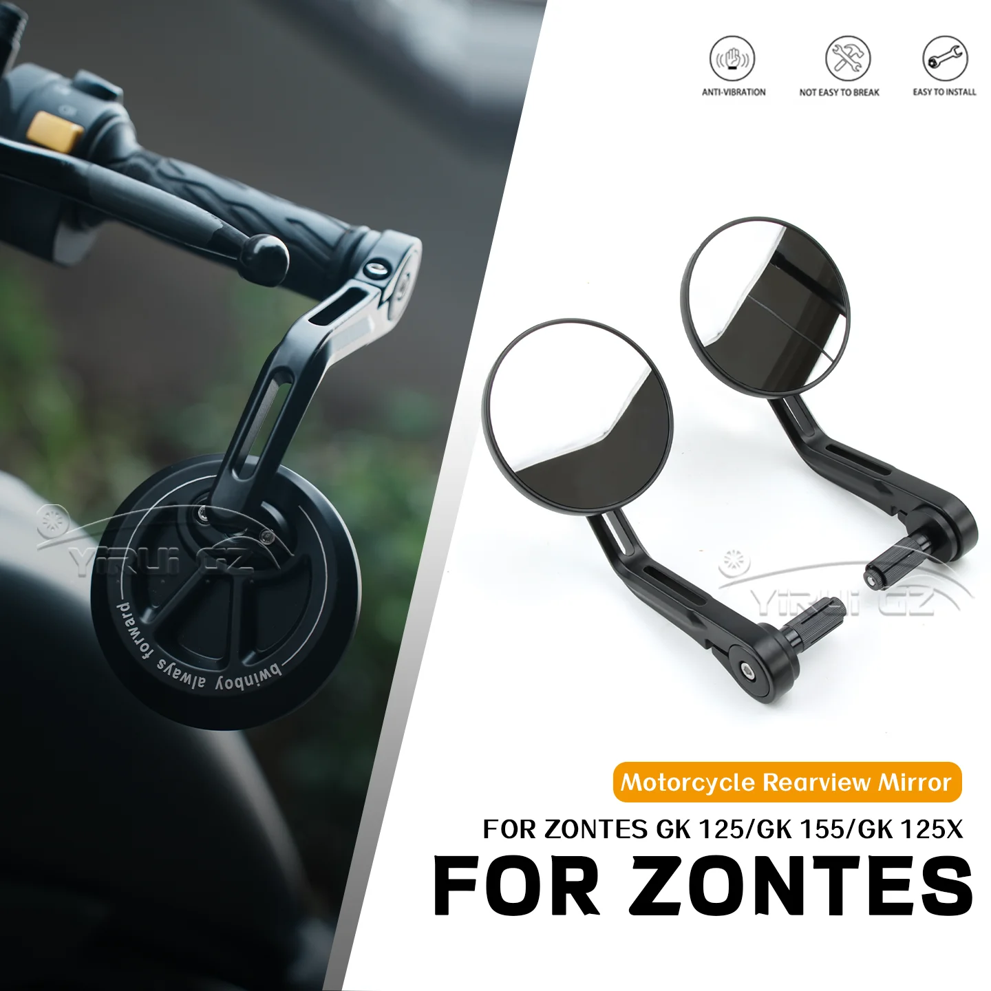 

ДЛЯ Zontes GK125/GK 155/GK 125X GK 125/GK 155/GK 125X мотоциклетное зеркало заднего вида на руль, ретро руль, боковое зеркало