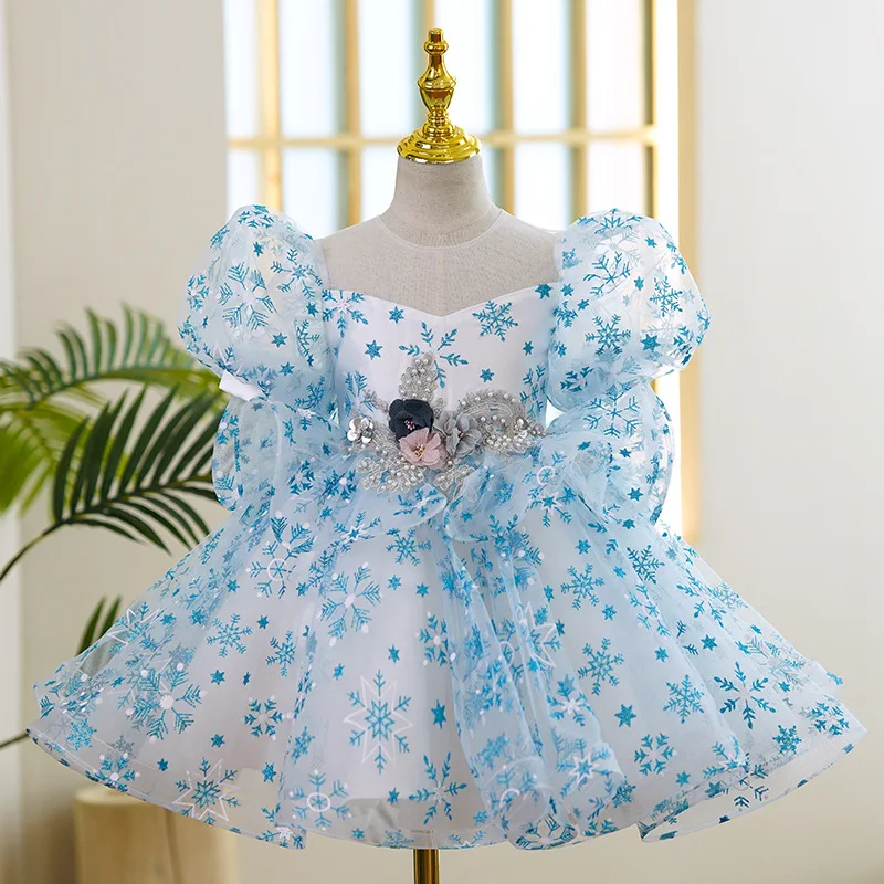 Neue Kinder Abendkleider für Mädchen 2-12 Jahre Kinder Geburtstags feier Luxus flauschige Ballkleid Hochzeit Abschluss ball formelle Spitze Kleid