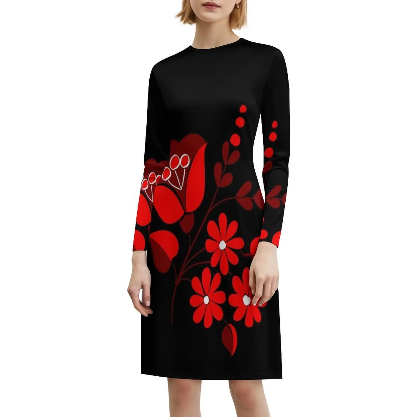 فستان بوهيمي بدون أكمام بنمط زهرة مجرية ثلاثية الألوان للنساء مطبوع عليه فساتين حفلات الشاطئ ثلاثية الألوان على شكل زهرة مجرية #6