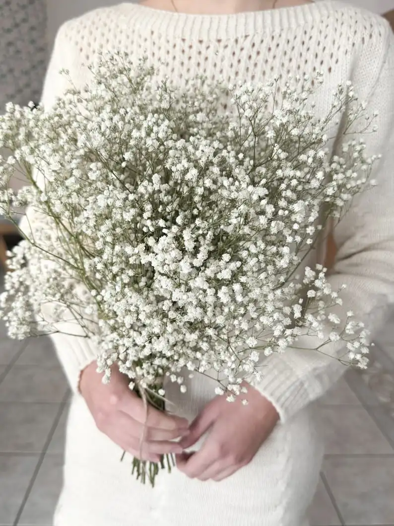 자연 말린 Gypsophile 꽃 웨딩 장식 배열 진짜 아기 호흡 보존 꽃 꽃다발 Hoom 크리스마스 장식