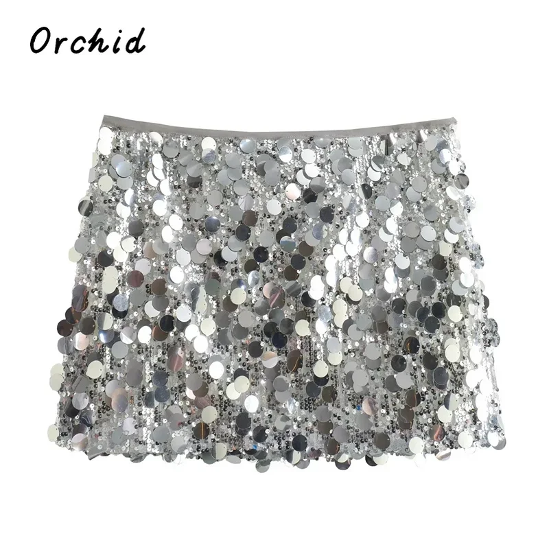 2025 Sequin Mini Skirt Women Luxury High Waist Skirts for Woman Fashion Summer Women's Skirt Streetwear Glitter Short Skirt