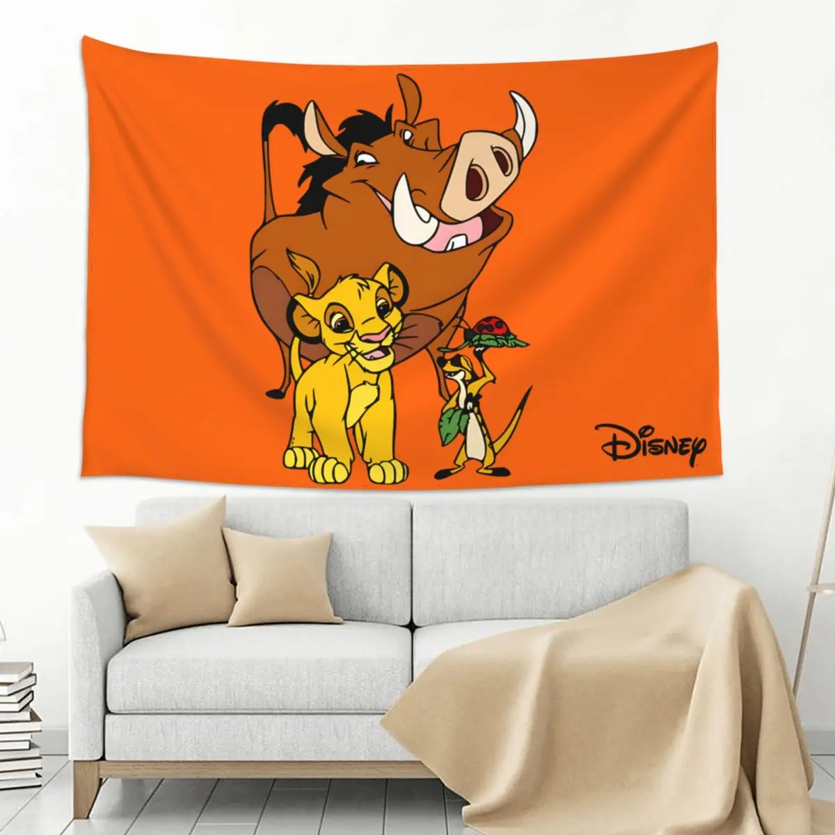 Living Room Bedroom  Disney Movie Designs Wall The Lion King Simba Hippie Wall Colored Tapestry Kids Hanging for Room Decor