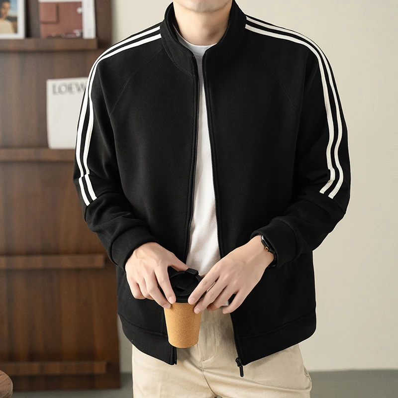 

Осенне-зимний мужской кардиган с воротником-стойкой для спорта и отдыха, модная куртка, деловой классический топ