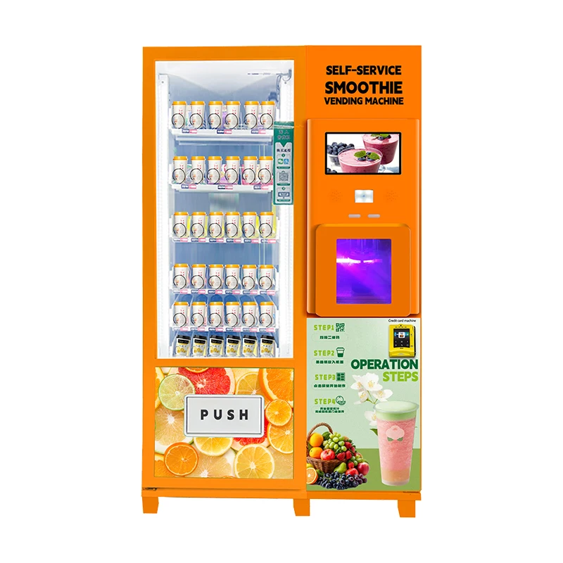 Customized Durable Food Grade Smoothie Vending Machine 24H Smart Inventory Management ADA Compliant Service for Malls Theaters