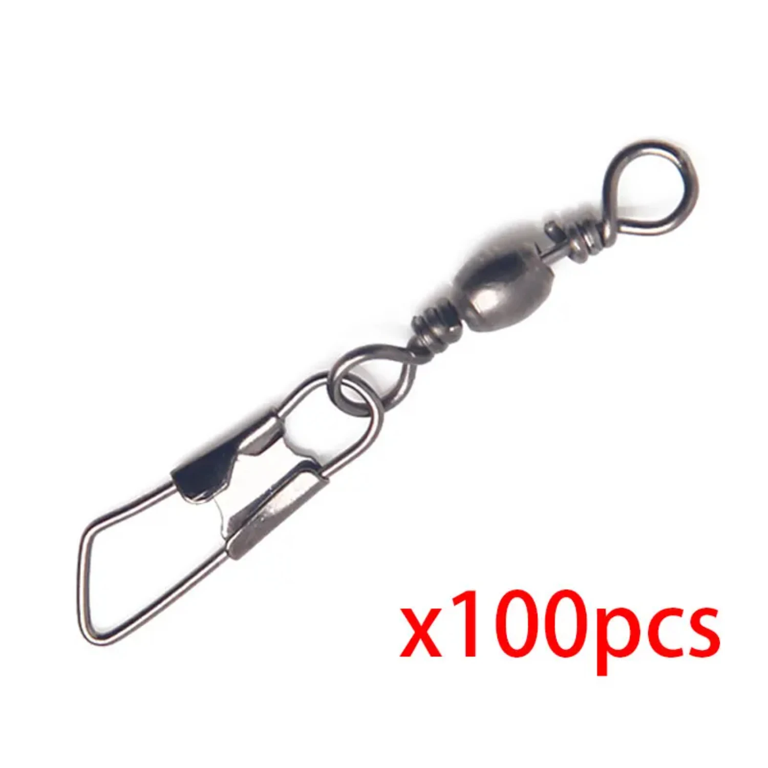 

100PCS Size 3.5cm Bearing Swivel Fishing Connector Mixed Barrel Rolling Solid Rings Fishhook Lure Link Tackle Fishing Tool