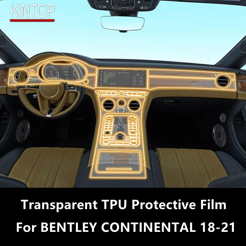 

For BENTLEY CONTINENTAL 18-21 Car Interior Center Console Transparent TPU Protective Film Anti-scratch Repair Film Accessories