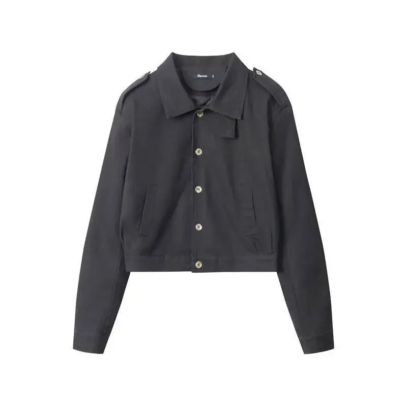 2025 New Utility Short Jacket Women High Grade Solid Color For Petite Sizes  Simple Versatile Temperament Outerwear