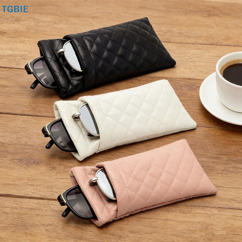 [TL]【TL】Waterproof Sunglasses Bag Portable Dustproof Double-layer Eyeglasses Pouch PU Leather Coin Purse Storage Pouch Women