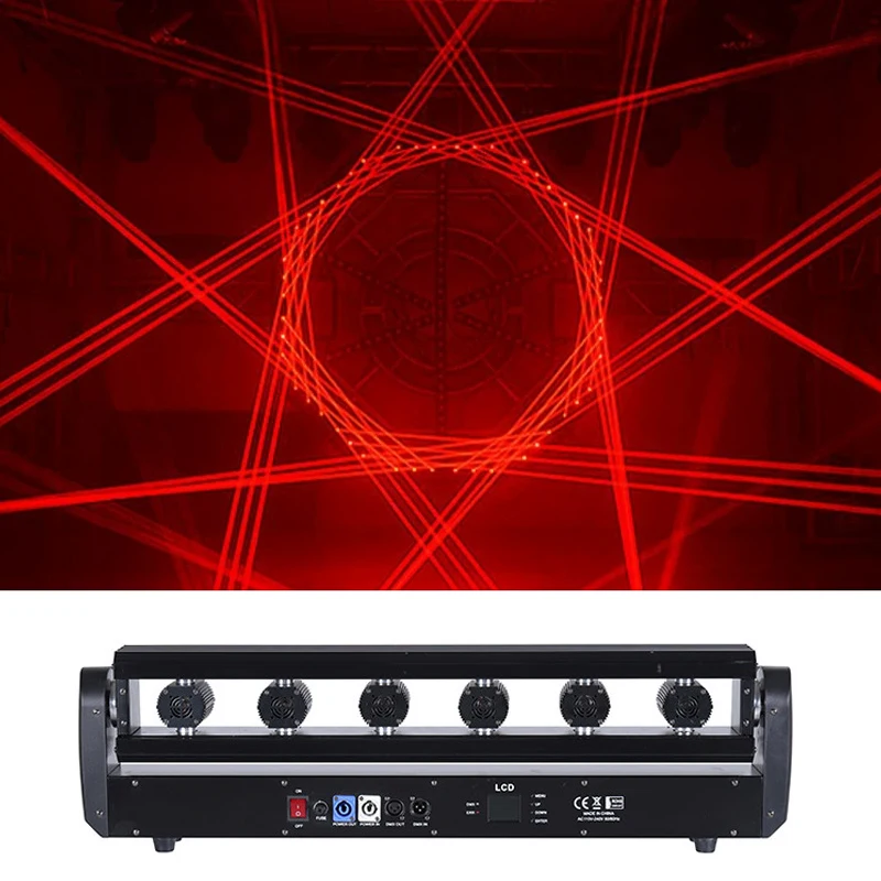 6/8 Eyes 500mW Red/RGB Moving Laser Light RJ45 DMX512 Voice Control Stage Light For Party Disco KTV Club Home  DJ Bar Wedding