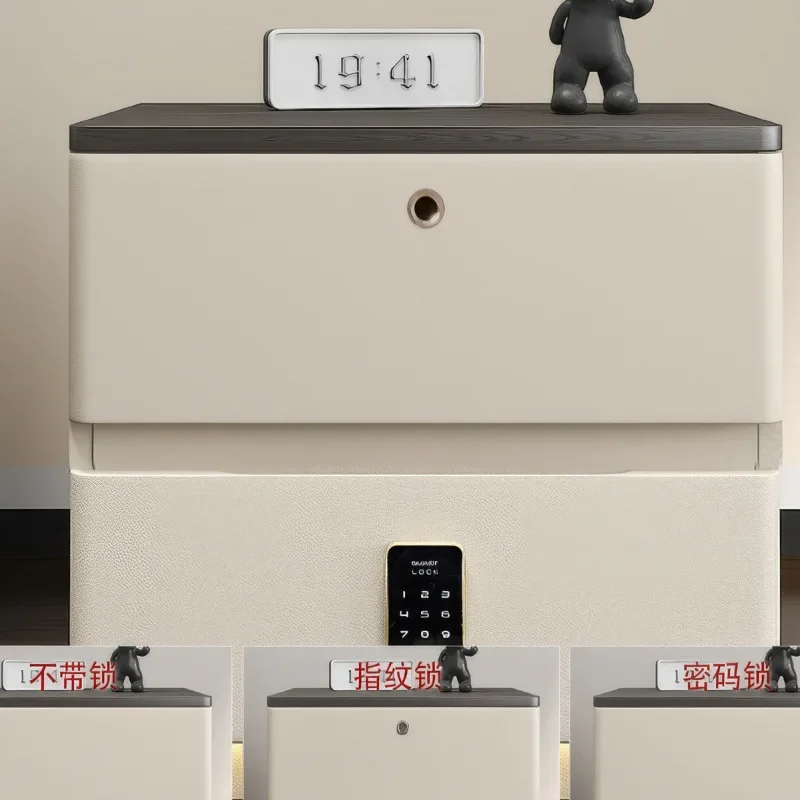 

Smart bedside table Household bedroom All solid wood light luxury high-end cabinet with lock