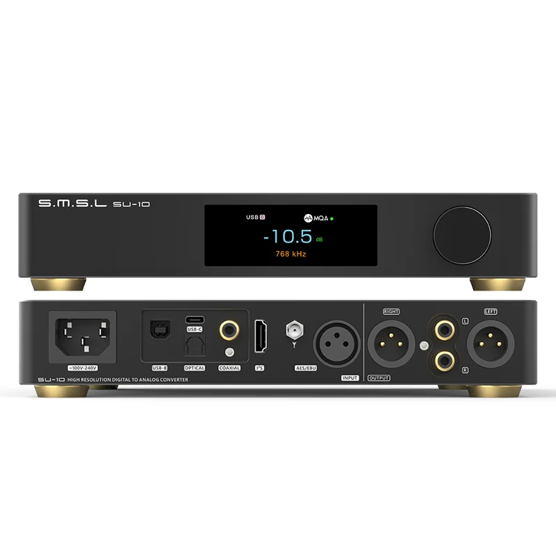 

SMSL SU-10 MQA Decoder Support MQA-CD Dual ES9038PRO Hi-Res Audio DAC 32Bit/768kHz DSD512 Support LDAC,Aptx/HD,SBC,AAC SU10 DAC