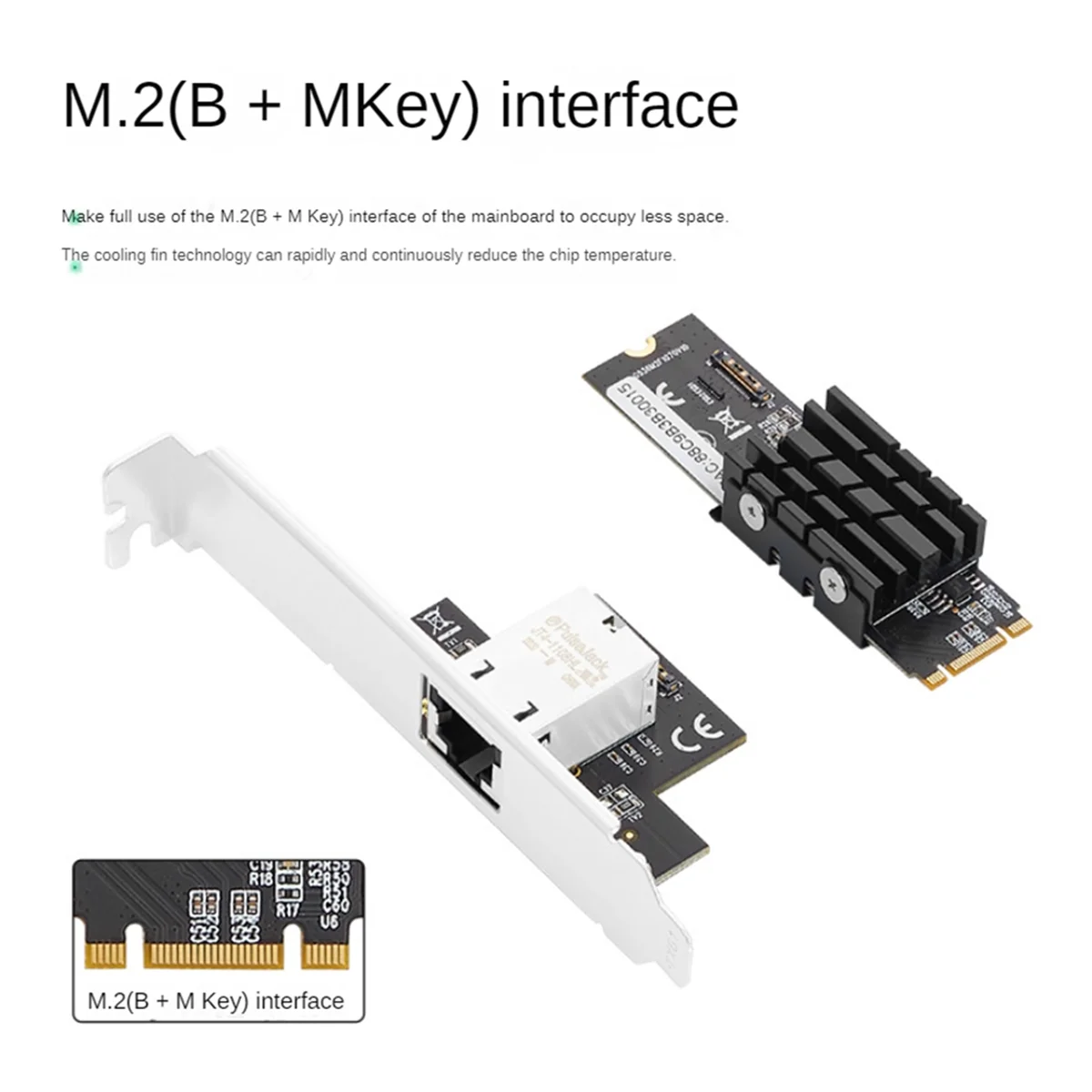 

Optimal IOCREST M.2 to Single Port 10 Gbase Ethernet Gigabit Nic B Key M Key 10G/2.5G/1000M RJ45 Lan Network Adapter Card AQC107