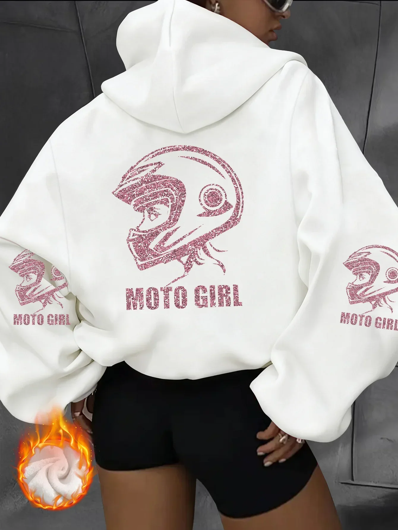Moto Hoodie Unisex Motorcycle Biker Girl Rider Helmet Ride Bike Speed Cool Trendy Oversized Sport Sweatshirts