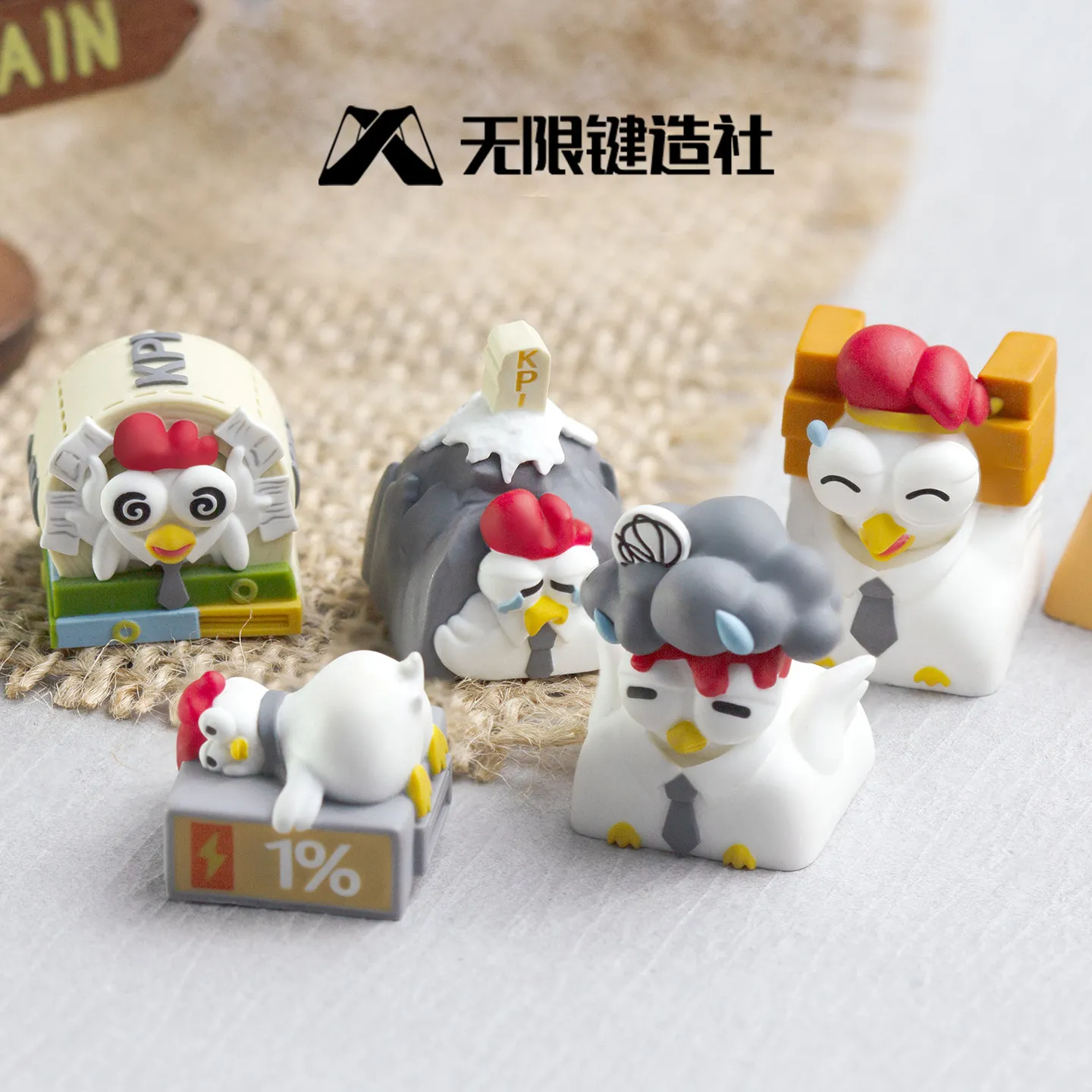 

Клавиатурная накладка из смолы серии Working Chicken, забавная и милая, для механической клавиатуры, декор для офисного стола, подарки, замена клавиши Esc