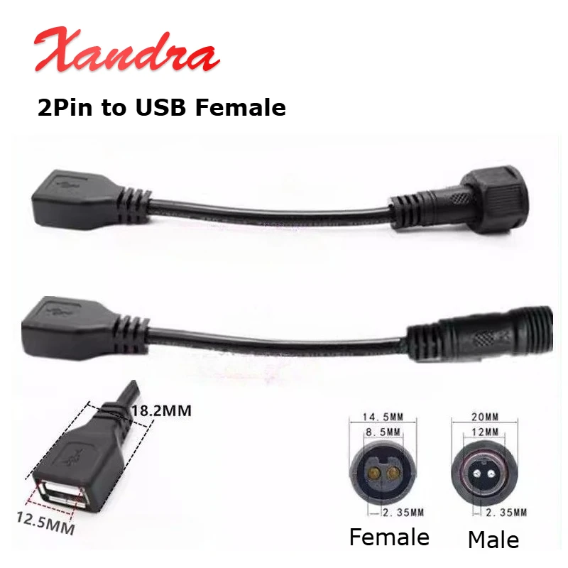 Outdoor Waterproof 2 Pin to USB Female Connector Cable for Solar Light Panel 2 Core Male Female to USB Conversion Wire Adapter