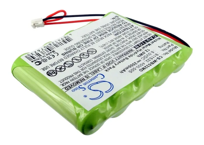 2000mAh 6.0V 12.00Wh Medical Ni-MH Battery for Welch-Allyn B11532 4500-505 CSA03025 LXi VITAL Signs Printer