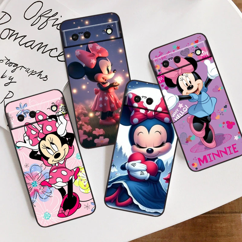 

Disney Mickey Mouse Art For Google Pixel 9 8 7A 7 6A 6 5A 5 4 4A XL 5G Black Silicon Shockproof Shell Cover Phone Case