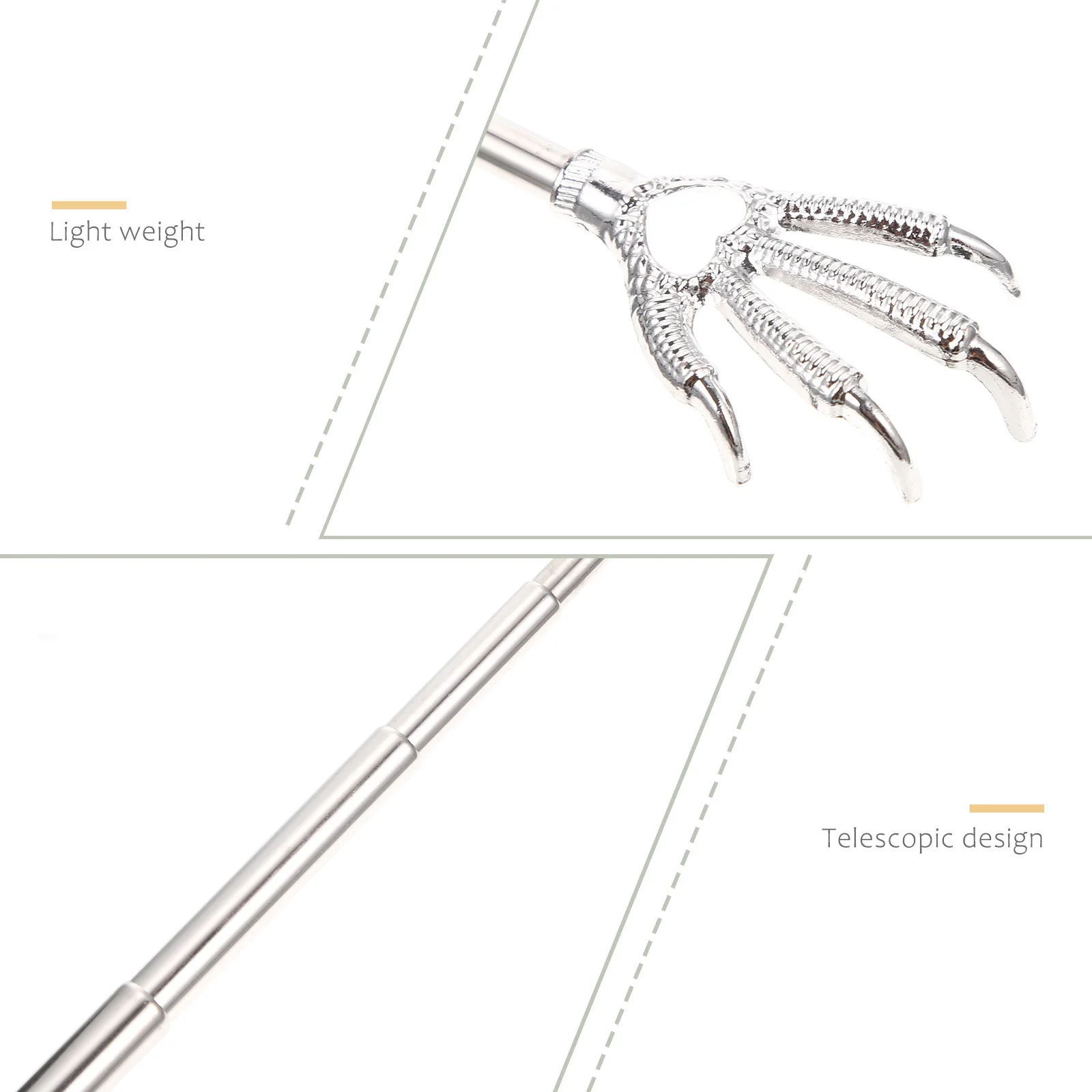 

3Pcs Stainless Steel Back Scratchers Retractable Itch Relief Tool Telescoping Back Scratcher Claw Portable Durable Scratching