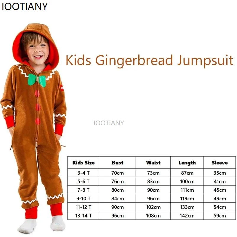 P Gingerbread Man Flannel Family Jumpsuit Unisex Gingerbread Cosplay Bodysuit Cute Cookie Fancy Dress Christmas Gift Pajamas New