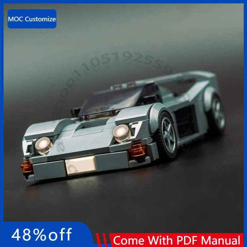 

306 деталей: Скоростной гиперкар 962CR MOC, модульный конструктор, развивающая технологичная игрушка, простая популярная сборная модель DIY, подарок